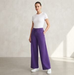 SPANX AirEssentials Wide Leg Pants Dark Purple 50239R Super Fabric